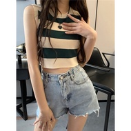 ZHELIHANGFEI Áo len croptop 3 lỗ chất đẹp co giãn hàng Quảng Châu cao cấp cho nữ