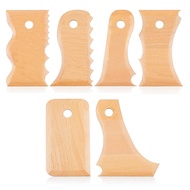 7 Piece Pottery Trimming Tools Pottery Clay Foot Shaper Tools Wooden Texture Profile Rib Bundle Foot