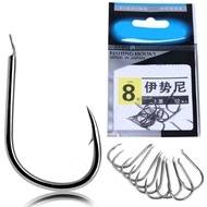 🔥Malaysia Fishing Hooks 9 PCS 8# 9# 12# Fishing Curved Hook with Barb Carbon Steel Fishing Hooks Sha