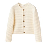 Massimo Dutti Md Womens New Womens Crew Neck Long Sleeve French Socialite Knitted Coat Sweater Cardi