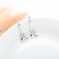 【Angel & Me】游標卡尺 單鑽 s925 純銀耳環 耳夾 生日 畢業禮物