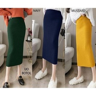 Rib midi knit skirt Korean knitted midi skirt R70 Women HM