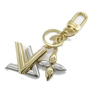 LOUIS VUITTON 包包吊飾扭紋鑰匙圈 M68197 金屬 金色 銀色 二手男女通用 LV