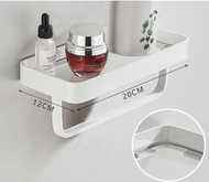 浴室免打孔玻璃置物架（白色20CM帶桿）