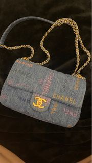 Chanel牛仔塗鴉小號23公分