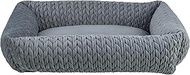 TRIXIE Livia Dog Bed 65 x 50 cm in Grey - Square Cuddly Bed with Soft Velvet Cover, Dog Basket for S