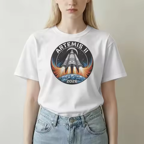 Artemis II 2026 Rocket Mission T-Shirt for Men Women Cool Pure Cotton Tee Shirt O Neck Short Sleeve
