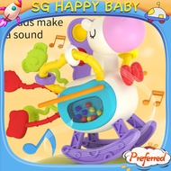 Unicorn Pull Toy Baby Finger Squeeze Fun Press Soft Rubber Rattle Infant Early Education Educational