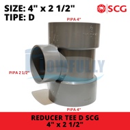 TEE D 4 x 2 1/2 INCH SCG PVC JIS REDUCER REDUCING VLOK TEE 4 x 2.5 DIM
