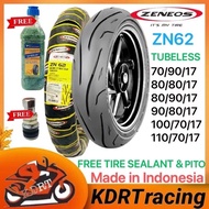 ZENEOS ZN62 MOTORCYCLE TIRE GULONG TUBELESS TIRE SEALANT & PITO 80/80/17 90/80/17 110/70/17By17