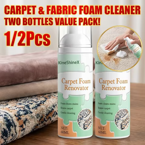 60ML Carpet Foam Cleaner Rug Stain Remover Deep Cleaning Foam for Area Rugs Runners Carpet Tiles Gen