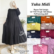 YUKA MIDI DRESS LD 110-115 PJ 120 MATT RAYON TWILL BY OEIGINAL SYAKIRA