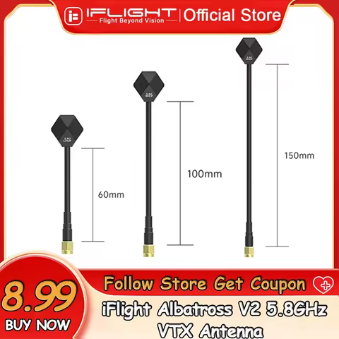 IFlight Albatross V2 SMA 5.8GHz 2.4dBi Antenna LHCP RP SMA / RHCP SMA 60MM/100MM/150MM for RC FPV Ra