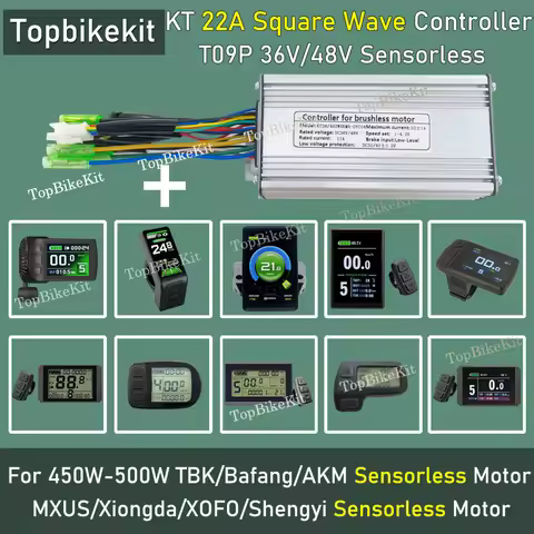 C T09P Ebike Bafang Motor Controller 22A KT Controller Square Wave Controller for AKM 36V 500W 48V 5