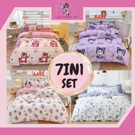 [ HOT SELLING ]CADAR 5D HIGH QUALITY💥100%  COTTON 7IN1 SET COMFORTER DESIGN JALUR