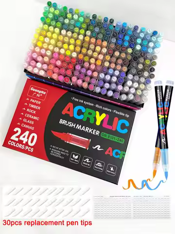 Guangna 240 colors Direct Liquid Marker Pen Set,DIY Hand Drawn,Acrylic Brush Pens,Student Graffiti P