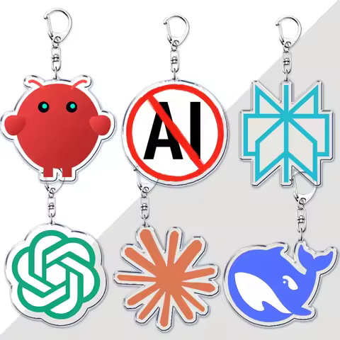 Hot AI Logo Keychains for Women Accessories Bag Key Chain OpenAI Claude Grok ChatGPT Deepseek Gemini