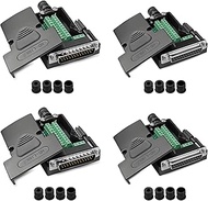 Willwewon 4PCS(2Male+2Female) DB25 Solderless Breakout Connector, RS232 D-SUB DB25 Serial to 25Pin P