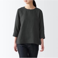 MUJI เสื้อลินิน แขนสามส่วน ORGANIC LINEN 3/4 SLEEVE BLOUSE เสื้อผู้หญิง