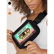 1pc Vintage Cassette Tape Print Crossbody Chest Bag - Vintage 80s Nostalgic Design,Waterproof Outdoo