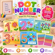 KIDSINK 10 Sheets Dot Number Activity – Dot Sticker Adhesive Activity for Children - Learn Numbers 1