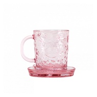 Starbucks Coffee 2023 Peach Blossom Rabbit Cherry Blossom Pink Girl Transparent Glass with Handle Mug Coaster