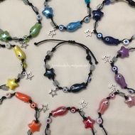 [NEW] Ceramic Fish Bracelet x Evil Eye handmade wax rope bracelet by elysian