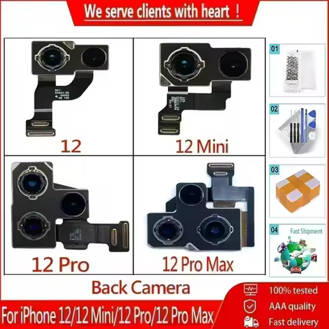 ORI For iPhone 12 Pro Max 12 Mini Test Back Rear Camera With Flash Module Sensor Flex Cable
