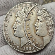 1893 Morgan Dollar 1 Dollar Error Coin Silver-plated