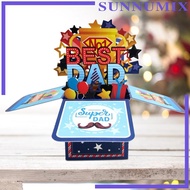 [Sunnimix] 3D FatherS Day Card Handmade with Message Note Happy Fathers Day Card