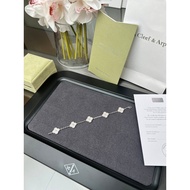 【Best quality】Vca 18k white gold full diamond clover bracelet girl temperament essential bracelet li