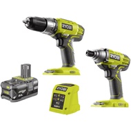 Ryobi drill and screwdriver Combo + 4.0ah battery r18ck2-h4p