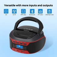 全城熱賣 - 帶有藍牙、FM 收音機的便攜式 CD 播放器音箱、帶有 AUX/USB 播放功能的音箱和耳機插孔帶立體聲揚聲器的家用 CD 播放器