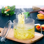 Glass Home Instant Noodle Bowl Transparent Mini Stew Pot Milk Boiling Pan Support Pot Thickened Instant Noodle Pot Soup Pot