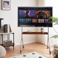 Vintage Metal Floor-Standing Living Room Hanging Rack Trolley Stand ins Mobile TV Monitor with Wheel