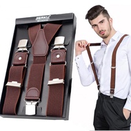 [J & N] Suit Strap Men Men Men Strap Clip Fashion Three Clip Powerful Suspenders Strap Shoulder Stra