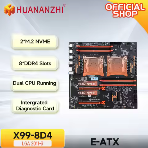 HUANANZHI X99 8D4 LGA 2011-3 XEON Motherboard Dual CPU support XEON E5 2640 2667 2666 2680 2696 V3 V