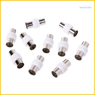 BTM 10 Pcs RF Antenna FM TV Coaxial Cable TV PAL Female To Female Adapter Connector
