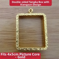 Hand-Painted Double-Sided Gau Box Pendent Shell Hollow World Style Alloy Jewelry Box for Fashion Acc