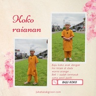 baju koko anak rainan orange jubah gamis anak warna orange/jubah gamis pria /jubah pria/baju gamis /baju koko pria