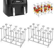 JZK Pack of 2 304 Stainless Steel Barbecue Skewers Holder for Airfryer, Kebab Skewer Holder Stand fo