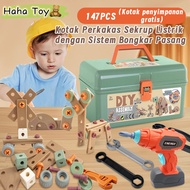 HAHA TOY Kids Toolbox Engineer Simulation Repair Tools TOY Drill Tool Screwdriver Set TOY Box