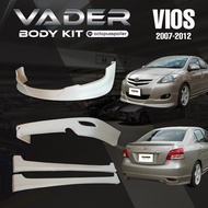 ชุดแต่งรถยนต์สเกิร์ตรอบคัน หน้า หฃัง ข้าง VIOS2007-2012 ทรง V1 งานไทยเข้ารูปติดตั้งง่าย(งานดิบ)