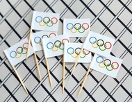 Olympic Toothpick flags Olympic Game Flag Cupcake Topper Pick Cake Topper Flag Picks
