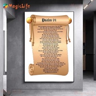 Psalm 91 Prayer Art Poster Print. "Psalm 91" Scripture Wall Art Canvas Painting Home Scripture Decor