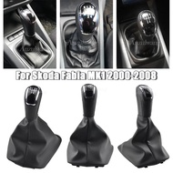 Fit for Skoda Fabia MK1 2000 - 2008 5 Speed Pu Leather + Plastic Gear Shift Knob