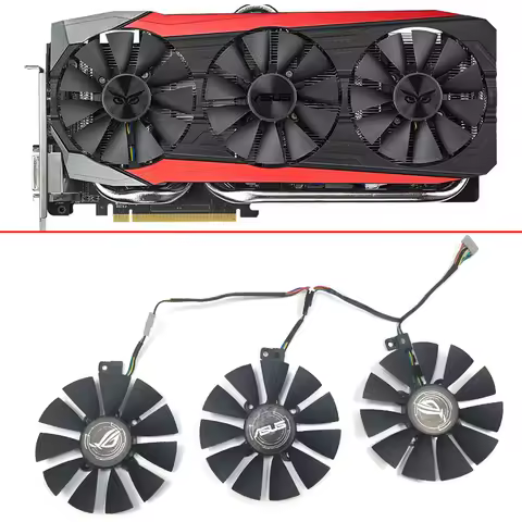 NEW Cooling Fan T129215SU PLD09210S12HH For ASUS Strix RX480 RX 580 GTX 980Ti R9 390 390X GTX 1060 1