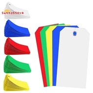 500 Pieces 4 3/4Inch X 2 3/8Inch Plastic Shipping Tags Colorful Blank Labeling Tags Waterproof Hang 