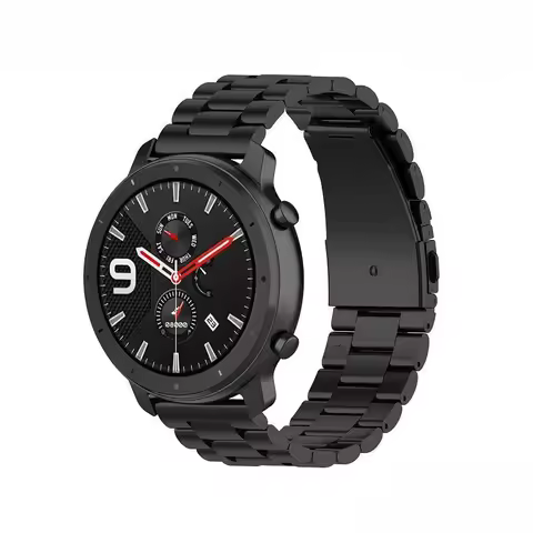 Three-bead Stainless Steel Watch Strap for Amazfit GTR 42mm/47mm Three-bead Metal Watch Strap