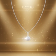 YY.Fashion Classy Key Diamond Necklace Silver Fashion Real Women's X025